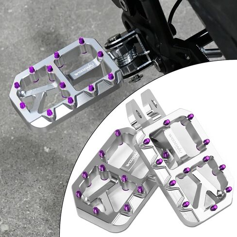 أوتاد قدم الدراجة الترابية لـ ebike surron light bee x s، لون شائك، دواسة من سبائك الألومنيوم للدراجة النارية لـ segway x160 x260/talaria x3 x4/e Ride pro ss، جسم فضي مع مسامير فضية in Kuwait