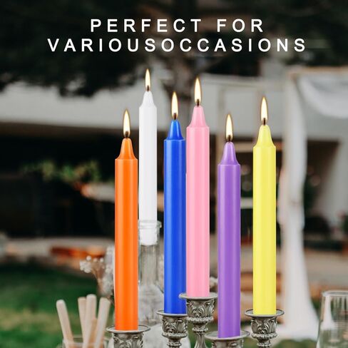 40 عبوة من شموع الرنين الإملائي - شموع مستدقة متعددة الألوان مقاس 10.16 سم - لديكور المنزل وديكور المطبخ وديكور الزفاف - 10 ألوان in Kuwait