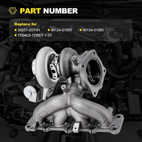 28231-2GTA1 طقم شاحن توربيني مع حشية متوافقة مع 2015-2020 Hyundai Sonata Santa Fe، Kia Sorento Optima Sportage 2.0T L4 استبدال # 90124-01080 90124-01050 in Saudi Arabia