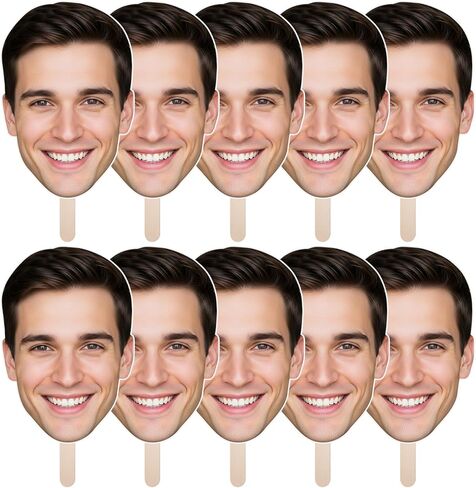 10 قطع من القصاصات الكبيرة المخصصة على عصا، لافتات صور شخصية مقاس 6 بوصة إلى 20 بوصة لحفلات الزفاف وحفلات أعياد الميلاد والأحداث الرياضية وتزيين الاحتفالات، من البلاستيك المموج in Kuwait