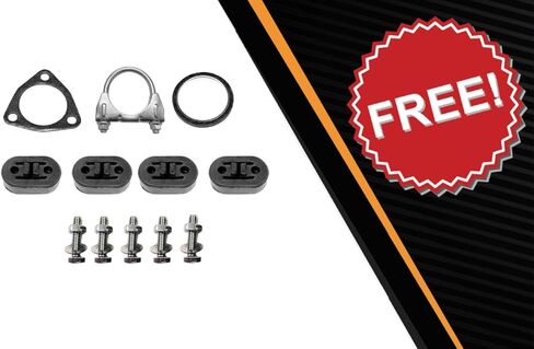 Exhaust Resonator Pipe Muffler Kit Compatible with Honda Accord 1998-2002 2.3L | Stainless Steel | Northeastern Exhaust | Includes Gaksets, Clamp, Hangers, Bolt Kit | Direct-Fit Replacement in Kuwait