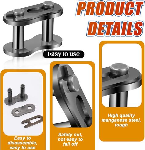 #420 Chain Master Link, Chain Master Roller Connector Links Pocket Bike Motorcycle Chains Cross Masters Link Connector Replacement Dirt Bikes Motorcycle Parts Go Kart Mini Bike Parts (16 Pcs) in Saudi Arabia