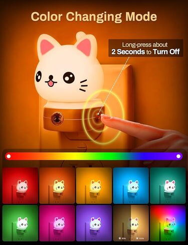 DORESshop Night Light for Kids[2 Pack],3D Cute Unicorn Night Lights | Night Lights Plug into Wall with Dusk to Dawn Sensor,RGB+Soft White 3000K Night Light,Christmas Birthday Gift for Kids in Saudi Arabia