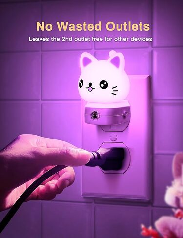 DORESshop Night Light for Kids[2 Pack],3D Cute Unicorn Night Lights | Night Lights Plug into Wall with Dusk to Dawn Sensor,RGB+Soft White 3000K Night Light,Christmas Birthday Gift for Kids in Saudi Arabia