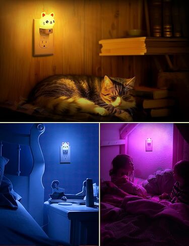 DORESshop Night Light for Kids[2 Pack],3D Cute Unicorn Night Lights | Night Lights Plug into Wall with Dusk to Dawn Sensor,RGB+Soft White 3000K Night Light,Christmas Birthday Gift for Kids in Saudi Arabia