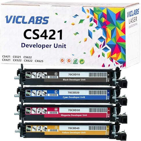 CS421 Developer Unit Replacement for Lexmark CS421 78C0D10 78C0D20 78C0D30 78C0D40 Developer Unit for use in Lexmark CS421 CS521 CS622 CX421 CX522 CX622 CX625 Printers (BCMY, 4-Pack) in Saudi Arabia