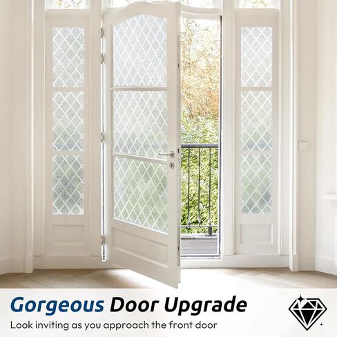 Rabbitgoo Window Privacy Film، ديكور الخصوصية نافذة الفيلم حجب الشمس، زجاج بلوري تتشبث لباب المنزل، ملصق لاصق ثابت غير لاصق يغطي مانع الحرارة، شفاف، 17.5 بوصة × 78.7 بوصة in Saudi Arabia