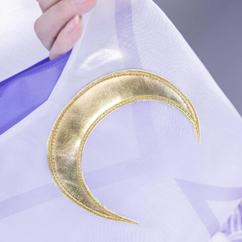 Columbina Cosplay Genshin Women Costumes White Purple Dress with Butterfly Headdress and Eye Mask for Halloween Party in Kuwait