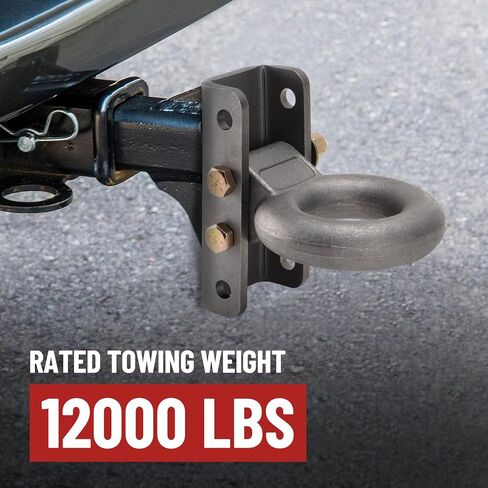 Pintle Hitch Lunette Eye Ring with Adjustable Channel Mount Bracket, 3 inch I.D, Heavy Duty Raw Steel, Rated Towing Weight 12000 lbs in Saudi Arabia