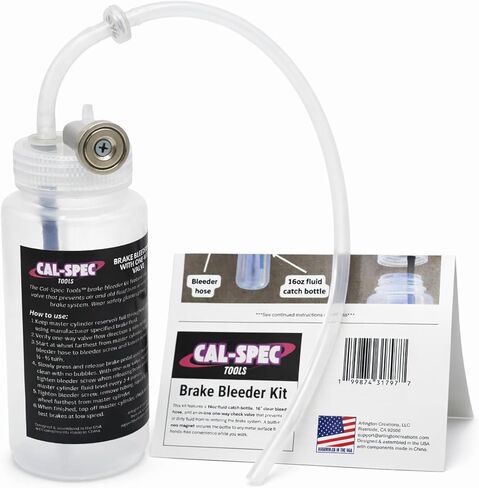 Brake Bleeder Kit - One-Way Check Valve, Magnet Mount, 16oz Catch Bottle, 16" Hose in Saudi Arabia