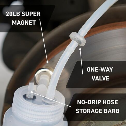 Brake Bleeder Kit - One-Way Check Valve, Magnet Mount, 16oz Catch Bottle, 16" Hose in Saudi Arabia