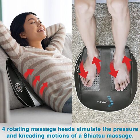 Shiatsu Massage Pad with Heat - Deep Kneading Back & Neck Massager Cushion for Pain Relief - Transform Any Chair into a Personal Massage Therapist in Saudi Arabia