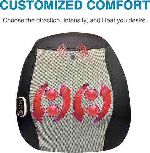 Shiatsu Massage Pad with Heat - Deep Kneading Back & Neck Massager Cushion for Pain Relief - Transform Any Chair into a Personal Massage Therapist in Saudi Arabia
