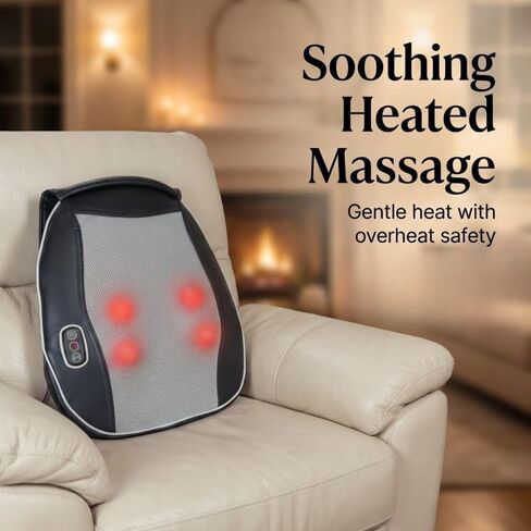 Shiatsu Massage Pad with Heat - Deep Kneading Back & Neck Massager Cushion for Pain Relief - Transform Any Chair into a Personal Massage Therapist in Saudi Arabia