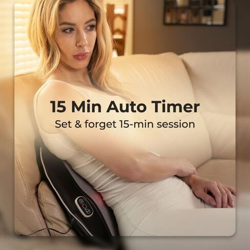 Shiatsu Massage Pad with Heat - Deep Kneading Back & Neck Massager Cushion for Pain Relief - Transform Any Chair into a Personal Massage Therapist in Saudi Arabia