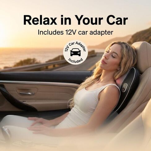 Shiatsu Massage Pad with Heat - Deep Kneading Back & Neck Massager Cushion for Pain Relief - Transform Any Chair into a Personal Massage Therapist in Saudi Arabia