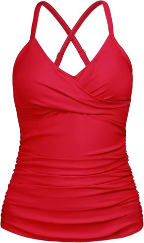 Ocean Blues Women's Vneck Tankini Top Only Ruched Bathing Siut Top No Bottom in Kuwait