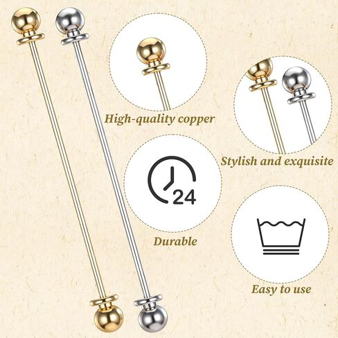 2 PCS Collar Pin & Bar Set Shirt Collar Pins Classic Collars Clips Tie Pins for Men Wedding & Business (Silver, Golden) in Saudi Arabia