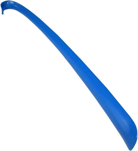 Rehabilitation Advantage 2 Pack Long Blue Plastic Shoehorn Lightweight Shoe Helper Curved Handle Hanging Loop Hooked End in Saudi Arabia