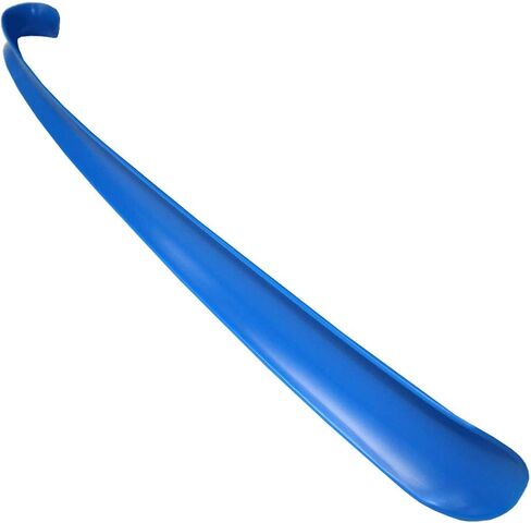 Rehabilitation Advantage 2 Pack Long Blue Plastic Shoehorn Lightweight Shoe Helper Curved Handle Hanging Loop Hooked End in Saudi Arabia