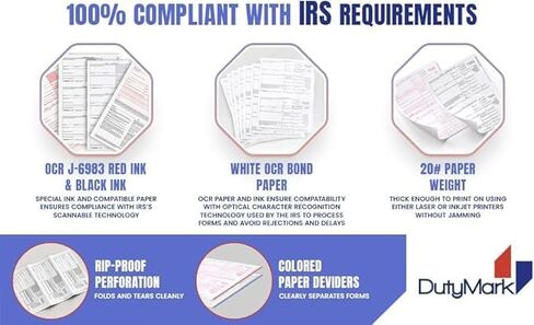 1099 Misc Tax Form Set 2025 and Envelopes, Complete Laser Kit for 10 Vendors ~3-Part~ All 1099 Forms with Self-Seal Envelopes, 1099 Misc 2025 Compatible with QuickBooks and Accounting Software in Saudi Arabia