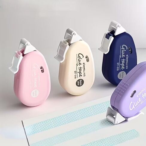 Double Sided Glue Tape Dispenser Instant Pull Activated Adhesive, 4 Rolls Portable for Scrapbooking Photo Mounting Crafting, 4PC in Saudi Arabia