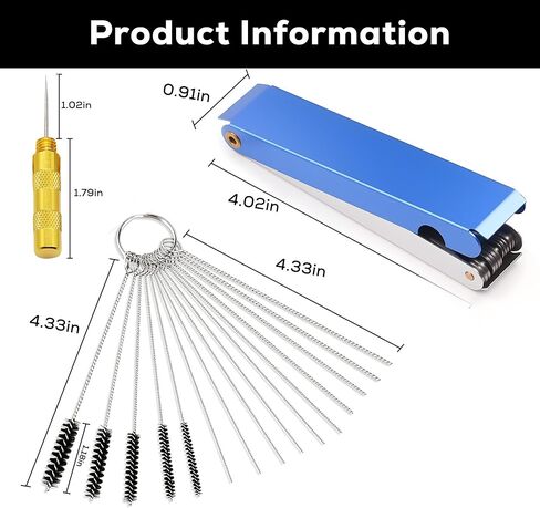 16PCS Carburetor Cleaner Kit with Scraper - Includes Brushes, Needles, and Aluminum Case for Motorcycle Carb Maintenance in Saudi Arabia