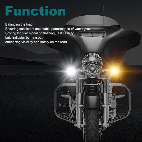 MoKitDora Load Equalizer Resistor Plug and Play Stabilizer Controller for Harley 1996-2013 Touring Electra Road Street Glide King Softail Dyna Sportster يعمل على إصلاح مشكلات أضواء إشارة الانعطاف LED الوامضة in Kuwait