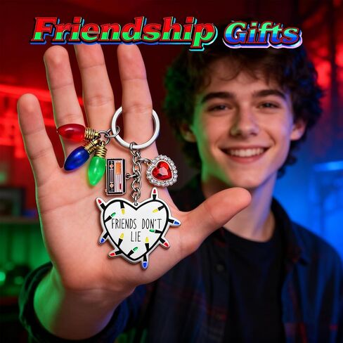 Friendship Gifts Keychain - Friends Don't Lie, Stranger party decorations, Birthday party supplies, Friends themed gifts, Movie merch, Gifts for girls in Saudi Arabia