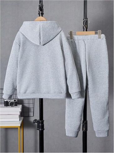 Boy's 2 Piece Sweat Suits Letter Print Hoodie Pullover and Elastic Waist Joggers Teen Fall Clothes in Saudi Arabia