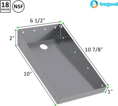AmGood Stainless Steel Printer Shelf 10 in x 6-1/2 in. x 2 in. | 18-Gauge 430 Stainless Steel, Mounting Screws Included in Saudi Arabia