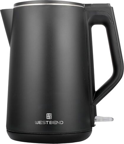 West Bend Electric Kettle Cordless Serving Features Stainless Steel Interior Boil Dry Protection and Auto Shut Off, 1.5-Liter, Black in Kuwait