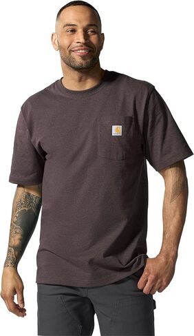 Carhartt Men's Big & Tall Loose Fit Heavyweight Short-Sleeve Pocket T-Shirt, Fire Red Heather in Saudi Arabia