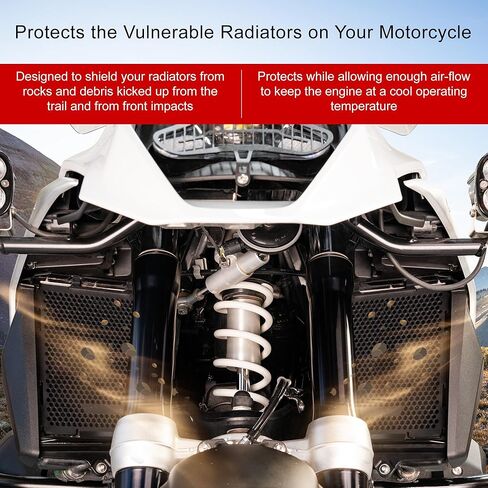 Tusk Radiator Guards معطف مسحوق أسود 6061-T6 ألومنيوم متوافق مع BMW R1300GS 2024-2026 in Kuwait