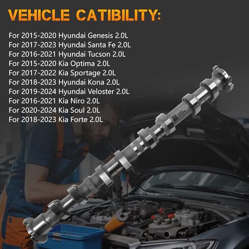 عمود الحدبات المدخول 24100-2GTB0 لـ 2015-2024 Genesis Hyundai Kia 2.0L 2.4L G4KJ استبدال المحرك المباشر المتانة المحسنة in Kuwait