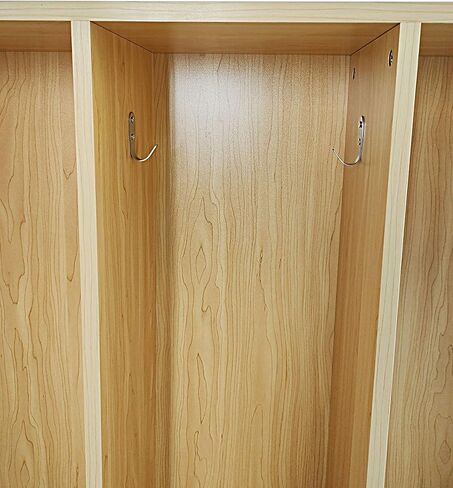 FixtureDisplays® 4-Section Kids School Coat Locker 41 X 13 X 43" with Bench and Cubbies, Backpack and Cubby Storage Organizer with Hooks, MDF Wood Locker for Daycares, Classrooms‘ Homes 10059-NPF in Saudi Arabia