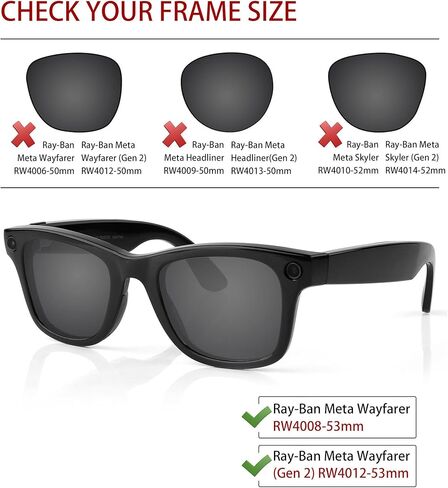 عدسات بديلة لنظارات Ray-Ban RW4012 كبيرة (GEN2)(53 مم)، للرجال والنساء، نظارات شمسية مستقطبة تحجب الضوء الأزرق in Kuwait