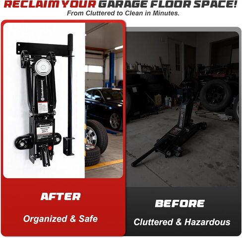 Jack Stand Wall Mount Rack Organizer, Heavy Duty Hydraulic Trolley Jack Storage Brackets, Garage Wall Mounted Tool Holder for Racing Car Trailer Truck Maintenance in Saudi Arabia