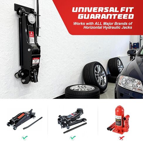 Jack Stand Wall Mount Rack Organizer, Heavy Duty Hydraulic Trolley Jack Storage Brackets, Garage Wall Mounted Tool Holder for Racing Car Trailer Truck Maintenance in Saudi Arabia