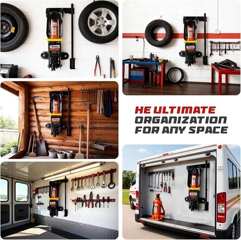 Jack Stand Wall Mount Rack Organizer, Heavy Duty Hydraulic Trolley Jack Storage Brackets, Garage Wall Mounted Tool Holder for Racing Car Trailer Truck Maintenance in Saudi Arabia
