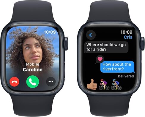 Apple Watch Series 9 [GPS 41mm] Midnight Aluminium Case مع Midnight Sport Band S/M (متجدد) in Kuwait