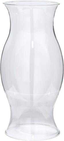 B&P Lamp® غطاء زجاجي شفاف بنمط إعصار كبير بطول 11 1/4 بوصة وقطر 4 7/8 بوصة من الأعلى والأسفل مصنوع من زجاج البورسليكات الشفاف من أجل المتانة واللمسة النهائية الشفافة تمامًا in Saudi Arabia