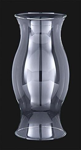 B&P Lamp® غطاء زجاجي شفاف بنمط إعصار كبير بطول 11 1/4 بوصة وقطر 4 7/8 بوصة من الأعلى والأسفل مصنوع من زجاج البورسليكات الشفاف من أجل المتانة واللمسة النهائية الشفافة تمامًا in Saudi Arabia