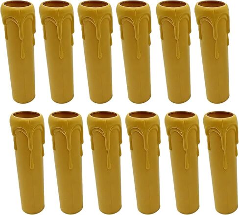12 Pcs 100-Mm Yellow Drip Candle Covers for E14 Socket, Retro European Lamp Shade Replacements in Kuwait