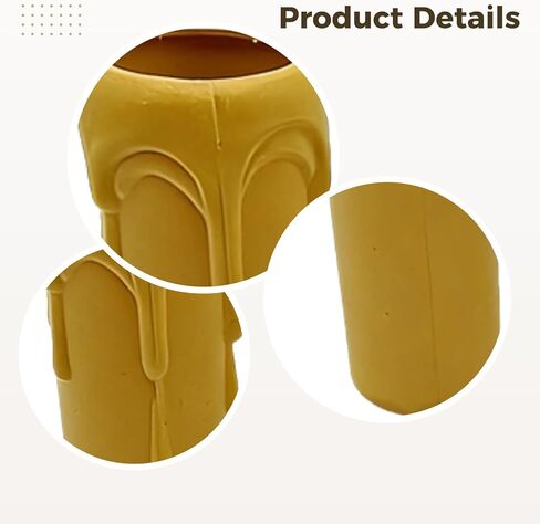 12 Pcs 100-Mm Yellow Drip Candle Covers for E14 Socket, Retro European Lamp Shade Replacements in Kuwait