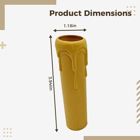 12 Pcs 100-Mm Yellow Drip Candle Covers for E14 Socket, Retro European Lamp Shade Replacements in Kuwait