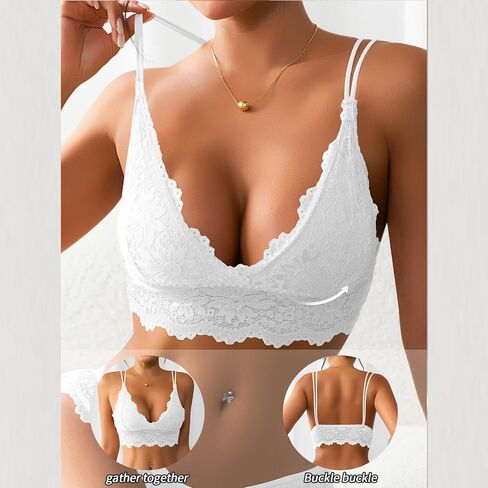 Sexy Bras for Women Lace Bralettes with Underwire Push Up Women's Balconette Lingeries Bra Spaghetti Strap Bras in Saudi Arabia
