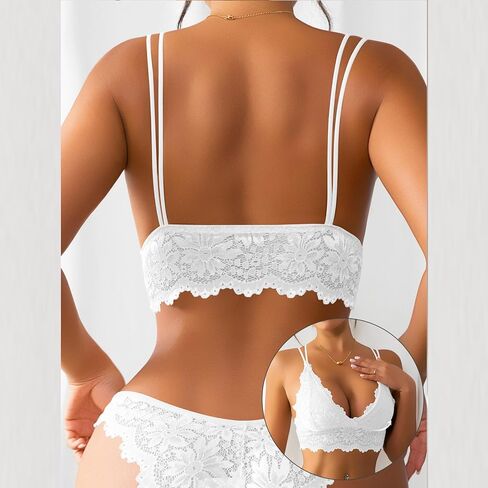 Sexy Bras for Women Lace Bralettes with Underwire Push Up Women's Balconette Lingeries Bra Spaghetti Strap Bras in Saudi Arabia