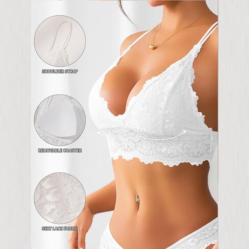 Sexy Bras for Women Lace Bralettes with Underwire Push Up Women's Balconette Lingeries Bra Spaghetti Strap Bras in Saudi Arabia