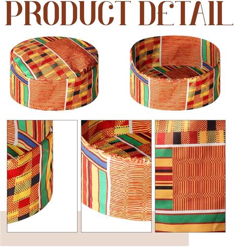 2 قطعة Kente الأفريقية نمط الكوفي قبعة الرجال الأفريقية طباعة وشاح أسود التاريخ الأفريقي سرق وشاح التخرج النساء الإكسسوارات in Kuwait
